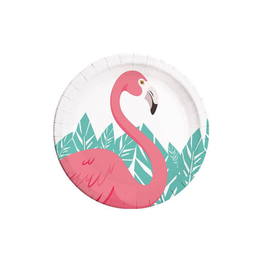 Picture of FLAMINGO PAPER PLATES LARGE 23CM - 8 PACK